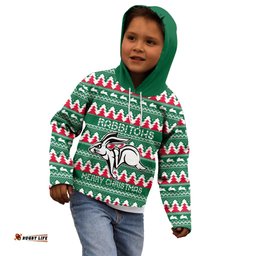 Personalised Rabbitohs Rugby Kid Hoodie Christmas Simple Vibe