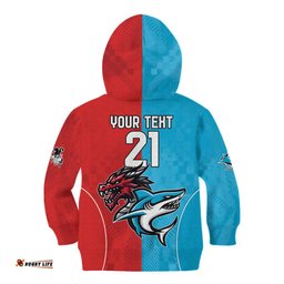 Custom Sharks Dragons Rugby Kid Hoodie With Sporty Style