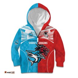 Custom Sharks Dragons Rugby Kid Hoodie With Sporty Style