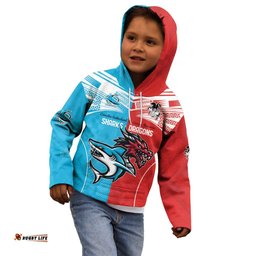 Custom Sharks Dragons Rugby Kid Hoodie With Sporty Style