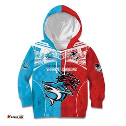 Custom Sharks Dragons Rugby Kid Hoodie With Sporty Style