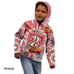 Custom Sydney Swans NAIDOC Week 2024 Kid Hoodie Mascot Football