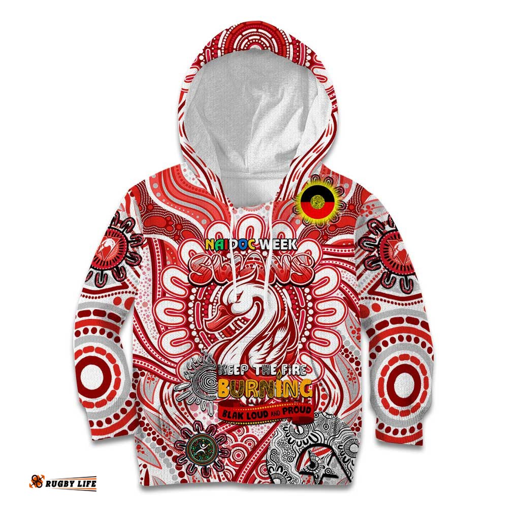 Custom Sydney Swans NAIDOC Week 2024 Kid Hoodie Mascot Football
