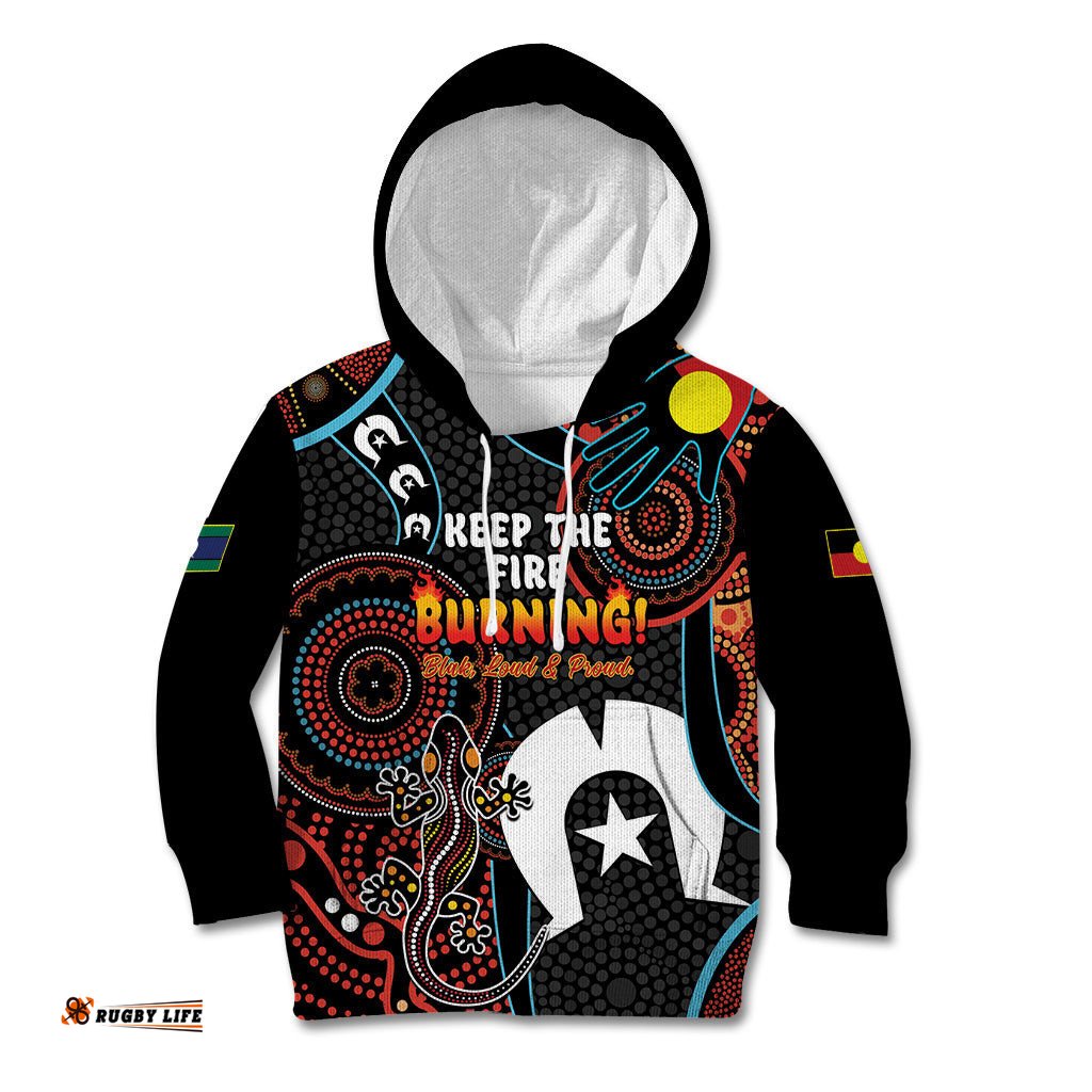 NAIDOC Week 2024 Kid Hoodie Keep The Fire Burning Indigenous Art