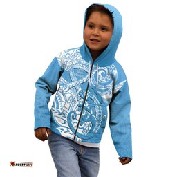 Personalised New Zealand Autism Awareness Kid Hoodie NZ Fern With Maori Koru Lizard