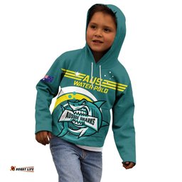 Custom Australia Water Polo 2024 Kid Hoodie Aussie Shark Sporty Version