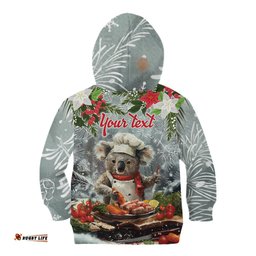 Personalised Koala Chef Christmas in July Kid Hoodie