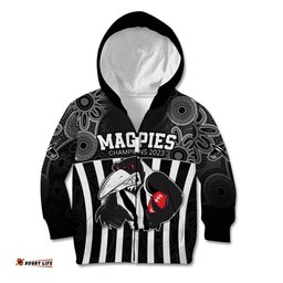 AFL Magpies Champions Kid Hoodie Proud Collingwood Aboriginal Vibe