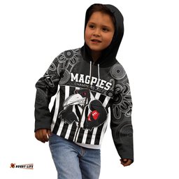AFL Magpies Champions Kid Hoodie Proud Collingwood Aboriginal Vibe