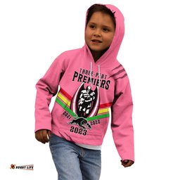 Personalised NRL Panthers Kid Hoodie Premiers Three Peat Proud Of Our Boys Pink