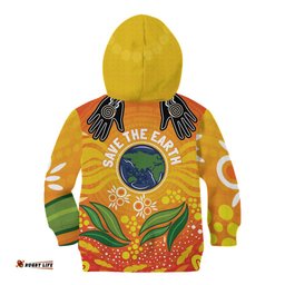 Australia Earth Day Indigenous Kid Hoodie Save The Earth