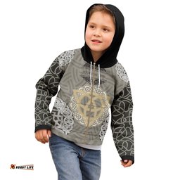 Custom Text Zip Up Hoodie Kids Tree Of Triquetra