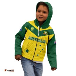 Custom Text and Number Australia Cricket Hoodie KID Go Aussie Champions