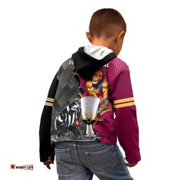 Collingwood And Lions Football Kid Hoodie Grand Final Magpies Brisbane Together