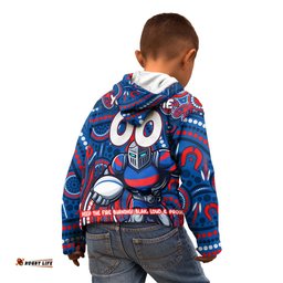Custom Australia NAIDOC Week 2024 Kid Hoodie Newcastle Knights Mascot Keep The Fire Burning