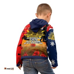 Zip Up Hoodie Kids ANZAC Day World War II Commemoration 1939 1945