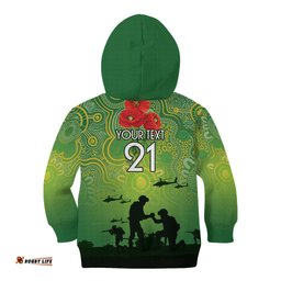 Custom Raiders Rugby ANZAC Kid Hoodie Canberra The Military Soldiers