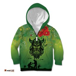 Custom Raiders Rugby ANZAC Kid Hoodie Canberra The Military Soldiers