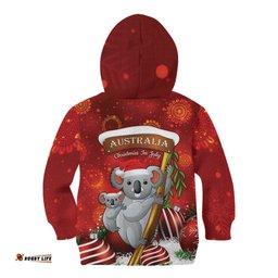 Australia Koala Kid Hoodie Christmas In July Red
