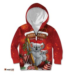 Australia Koala Kid Hoodie Christmas In July Red