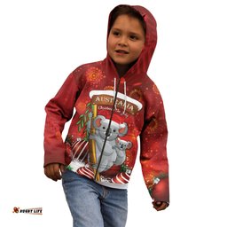 Australia Koala Kid Hoodie Christmas In July Red