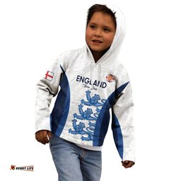 Custom England Football Kid Hoodie 2024 Go Champions Three Lions