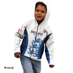 Custom England Football Kid Hoodie 2024 Go Champions Three Lions