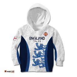 Custom England Football Kid Hoodie 2024 Go Champions Three Lions