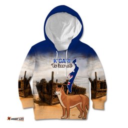 Australia Fraser Island Kid Hoodie Dingo With Maheno Shipwreck K'gari Proud