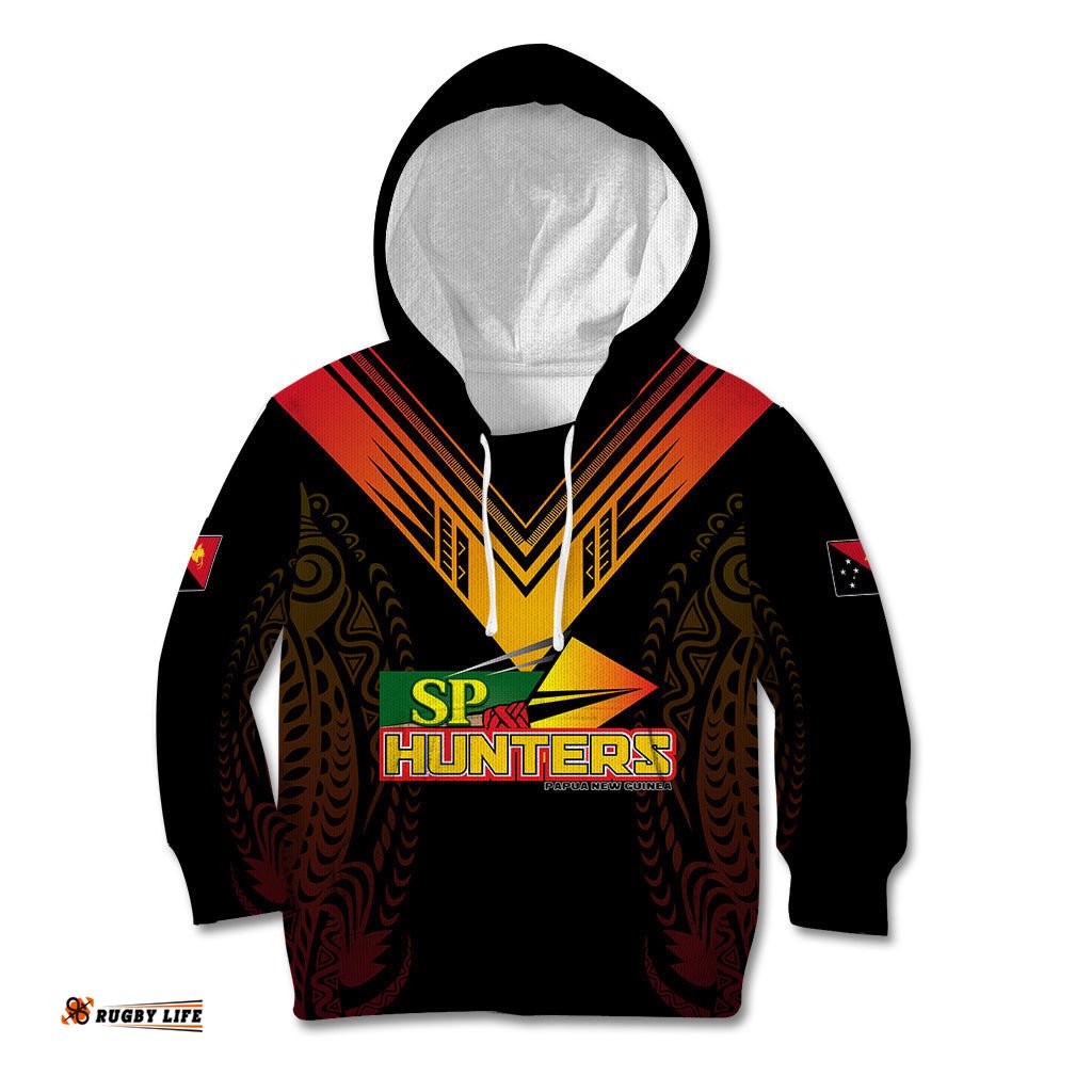 Personalised PNG Hunters Rugby Kid Hoodie Motuan Style