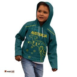 Custom Australia Rugby Kid Hoodie Proud of Aussie Kangaroo
