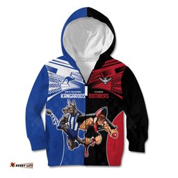 Custom Kangaroos and Bombers Kid Hoodie Together Sporty Style