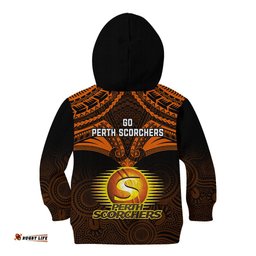 Perth Scorchers Cricket Kid Hoodie Unique Indigenous Art Mix Polynesian Pattern