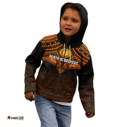 Perth Scorchers Cricket Kid Hoodie Unique Indigenous Art Mix Polynesian Pattern