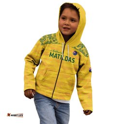 Custom Australia Matildas Kid Hoodie National Color Indigenous Art