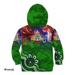Personalised New Zealand Warriors ANZAC Kid Hoodie Scratch Style
