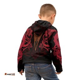 Celtic Dragon Zip Hoodie Kid Dragon Sword, Cross Patterns