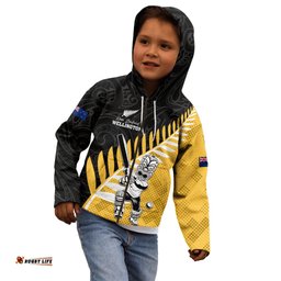 Custom New Zealand Wellington Cricket Kid Hoodie With Maori Pattern