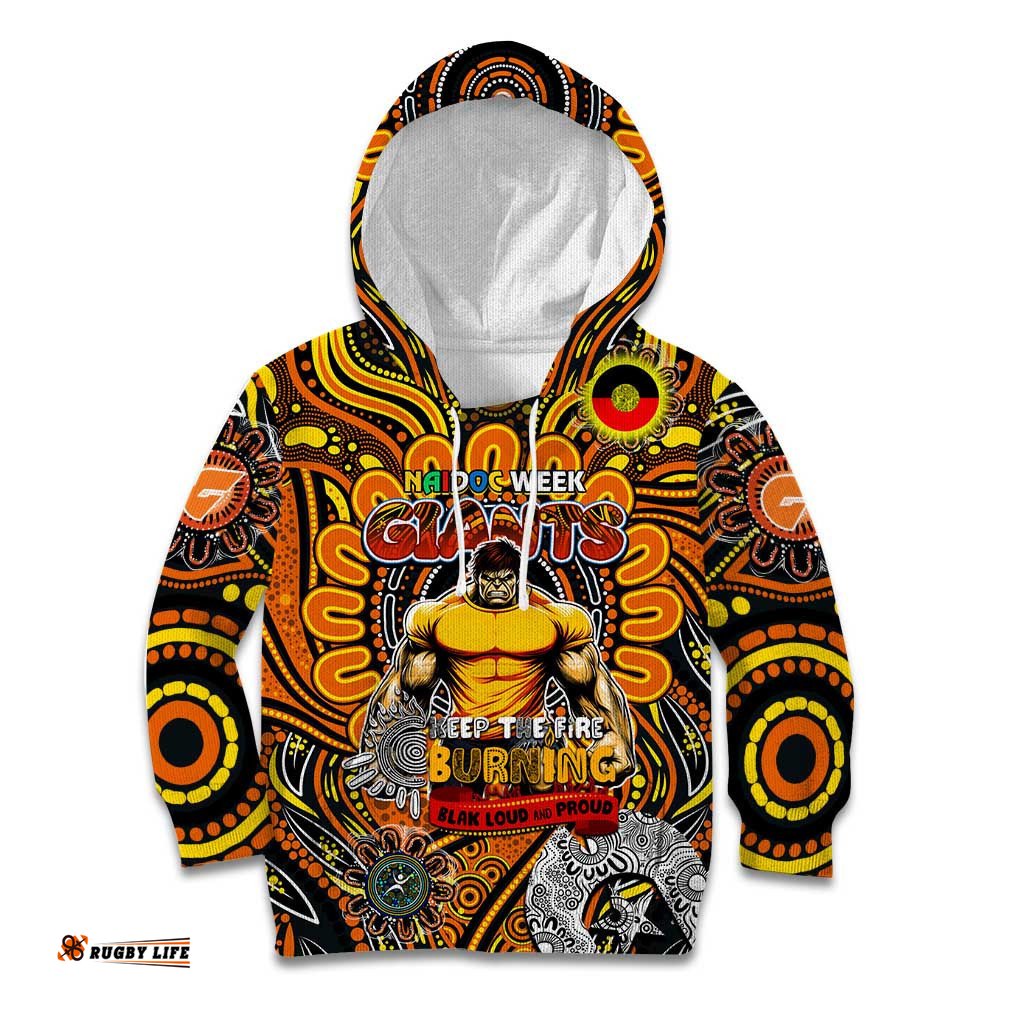 Custom GWS Giants NAIDOC Week 2024 Kid Hoodie Mascot Football