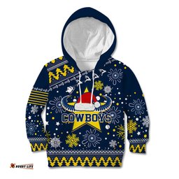 Cowboys Rugby Kid Hoodie Born Tough Bred Proud Christmas Vibe