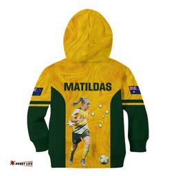 Australia Soccer Kid Hoodie Ellie Carpenter Matildas Gold Version