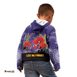 Custom Dockers Football ANZAC Kid Hoodie Gallipoli Camouflage With Poppies