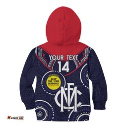 Custom AFL Demons NAIDOC Week Kid Hoodie Keep The Fire Burning Indigenous Art