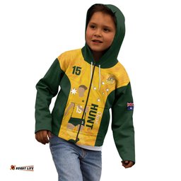 Australia Soccer Kid Hoodie Clare Hunt Matildas Gold Version