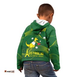 Personalised Australia Go Paris 2024 Kid Hoodie National Color Ver1