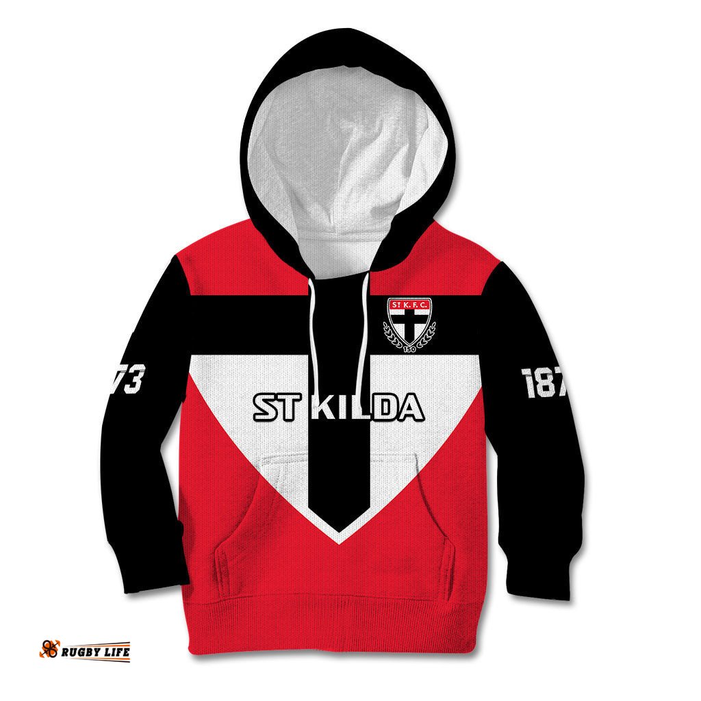 St Kilda Football Kid Hoodie Saints 150th Anniversary Sporty Style