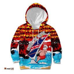 Australia Surfing Christmas Kid Hoodie Catch The Wave