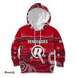 Custom Text And Number Australia Renegades Cricket Kid Hoodie Indigenous