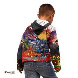 Personalised Australia Rugby Panthers ANZAC Kid Hoodie Penrith Scratch Style