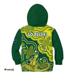 Australia Cricket Kid Hoodie Go Aussie World Cup Aboriginal Style Unique